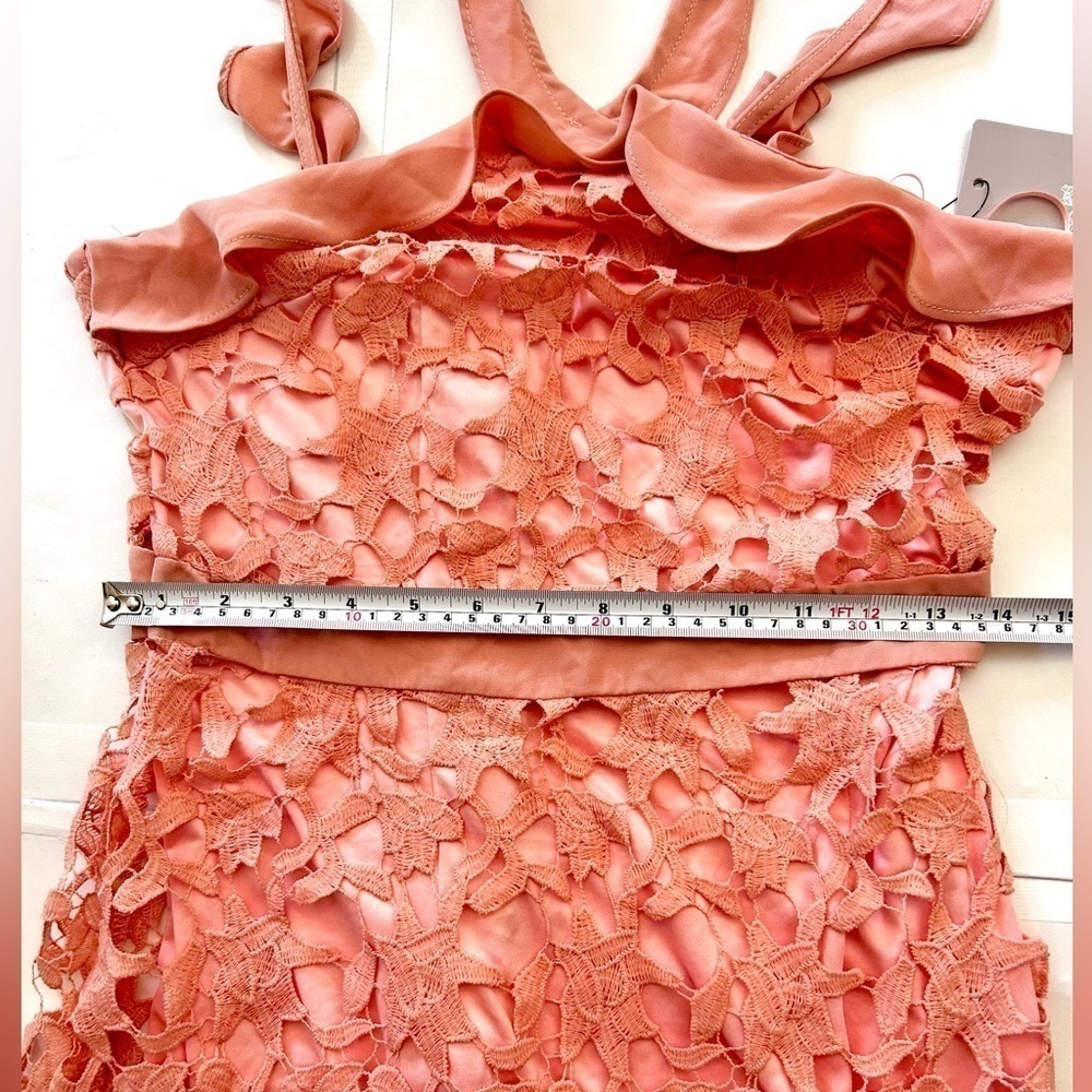 Anthropologie  Lucy Wang Dusty Rose Lace floral Dress size L - Picture 2 of 8